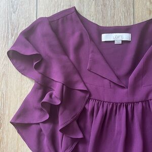 Purple LOFT Flutter Sleeve Top 👚